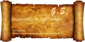 Gyurcsán Sándor névjegykártya