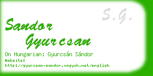 sandor gyurcsan business card